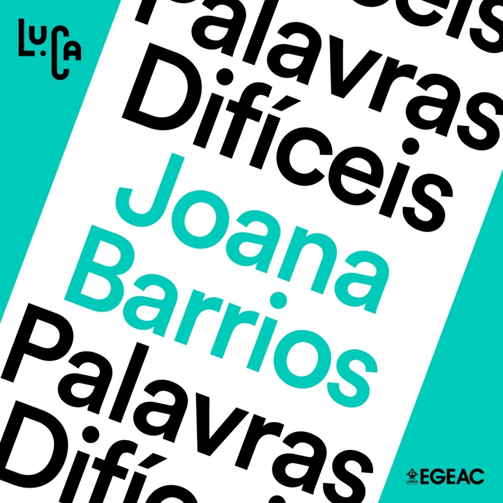 Montagem gráfica com 'Palavras Difíceis' e 'Joana Barrios'